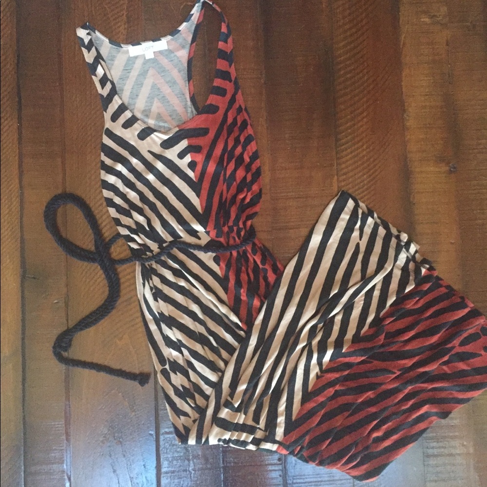 LOFT SP Tribal Two-Tone Maxi Dress